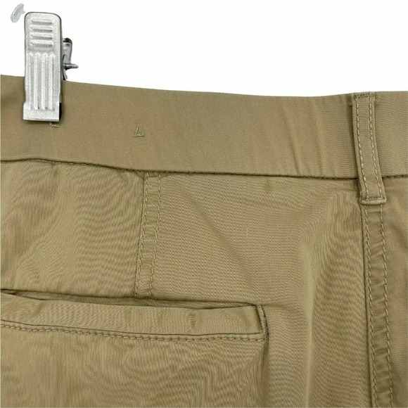 Chico's Pants Women's 1 Brown Cream Ankle Utility Slim High Rise Roll Tab Hem - Picture 6 of 9